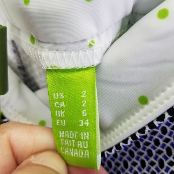 Swing Control Pants Women 2 Geometric Pixie Print Blue Mid-Rise Golf Tennis NEW - Picture 11 of 16